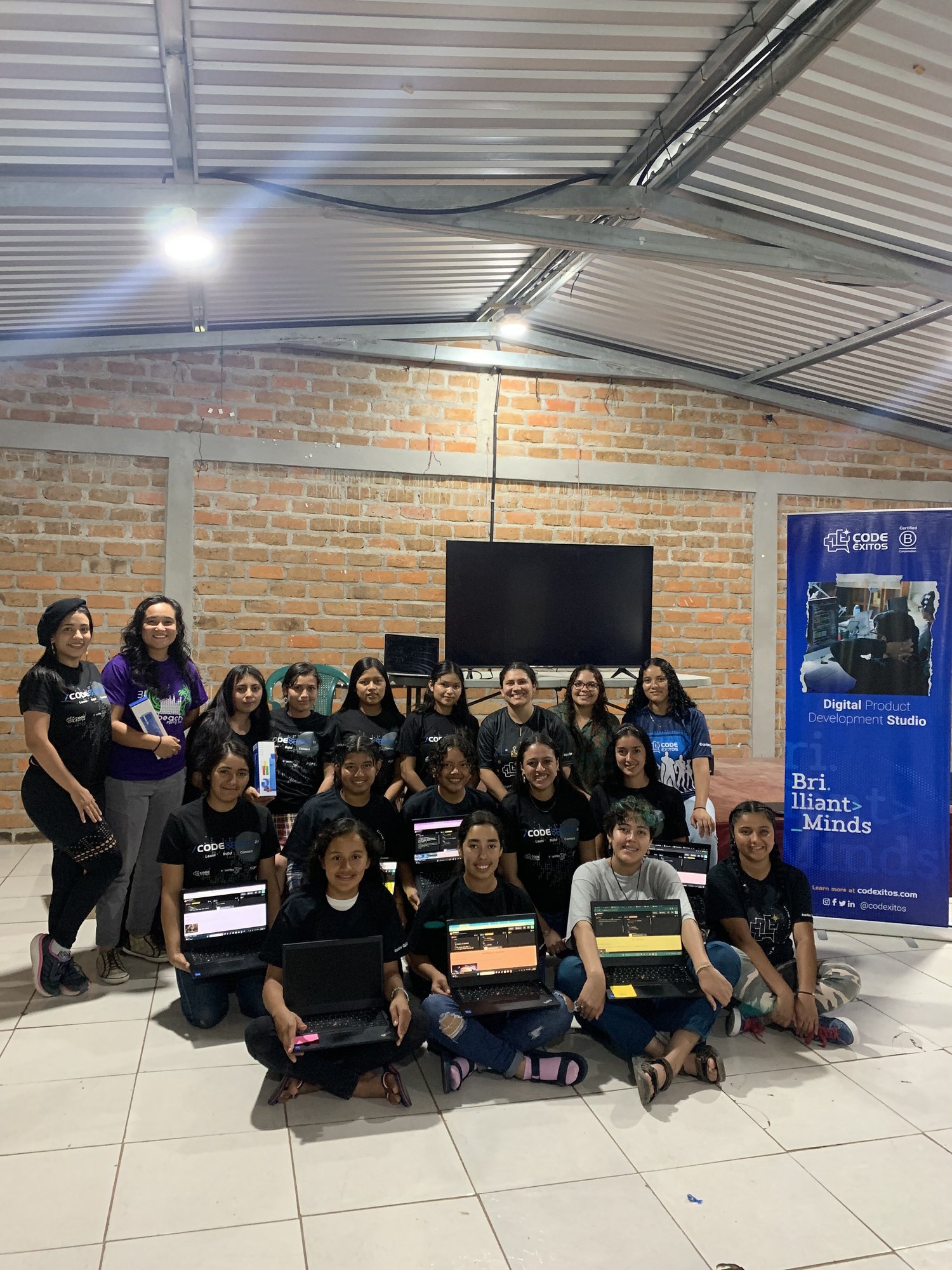 group of girls in a tech workshop